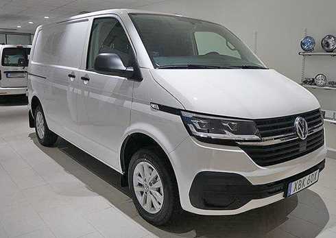 Vit Volkswagen Transporter T6 stulen i Hammarby Sjöstad, Stockholm